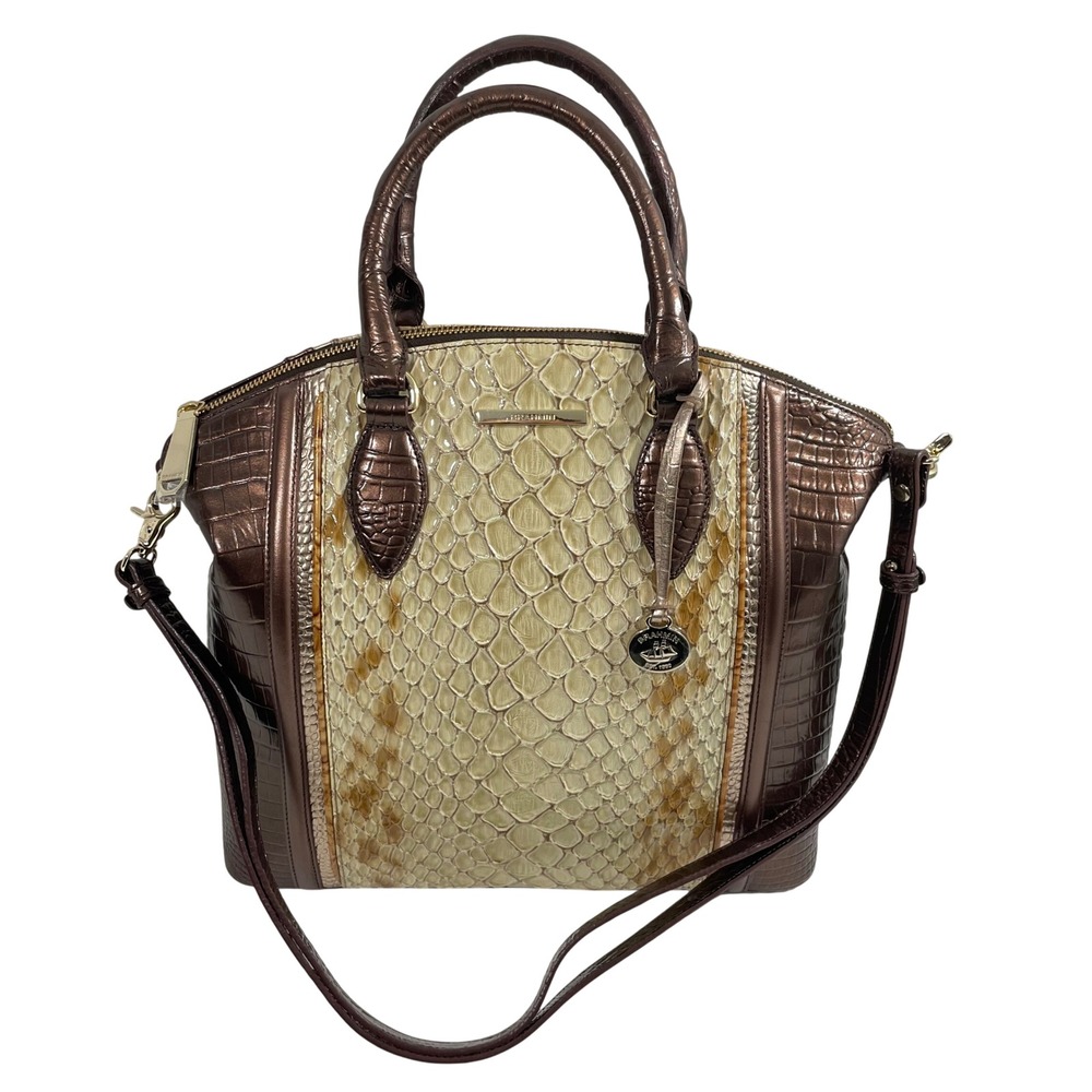 Brahmin Duxbury Satchel Honey Carlisle Bronze Leather Crossbody Bag
Handbag NEW‎